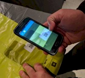 Identificación bolsa con un código QR
