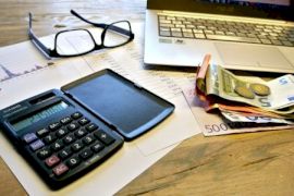 Fotografía de una calculadora