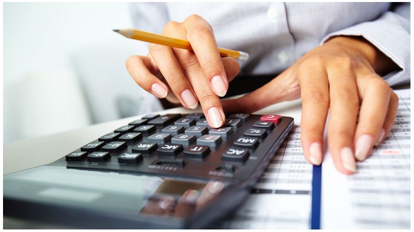 Fotografía de una calculadora