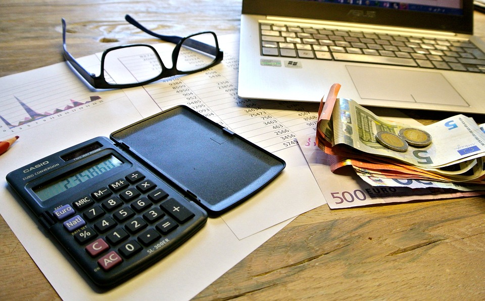 Fotografía de una calculadora